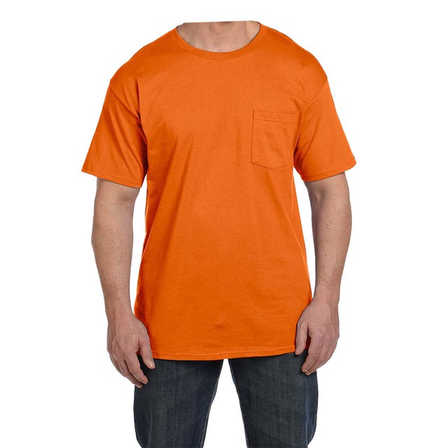
                    ビーフィー半袖Tシャツポケット付 6.1オンス タグ有 （オレンジ）