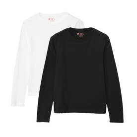 Tシャツ レディース 長袖 2枚組 天竺 コットン 綿 100 ブランド シンプル 大人 無地 2P Japan Fit for HER クルーネックロングスリーブTシャツ HW4-E104 （アソート）