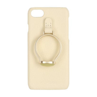 ハシバミ Hashibami HASHIBAMI Gem Stone Ring iPhonecase 【天然石リング アイフォンケース】 ※iPhone 7/8/SE2 用 （アイボリー）｜詳細画像