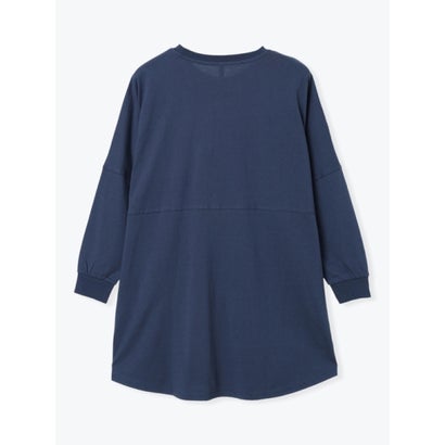 ロゴ刺繍チュニックロングTシャツ （ベージュ）｜詳細画像