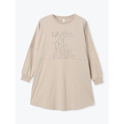 ロゴ刺繍チュニックロングTシャツ （青）｜詳細画像