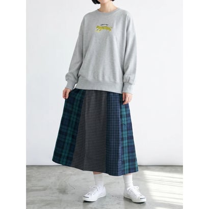 パッチワークスカート （緑）｜詳細画像