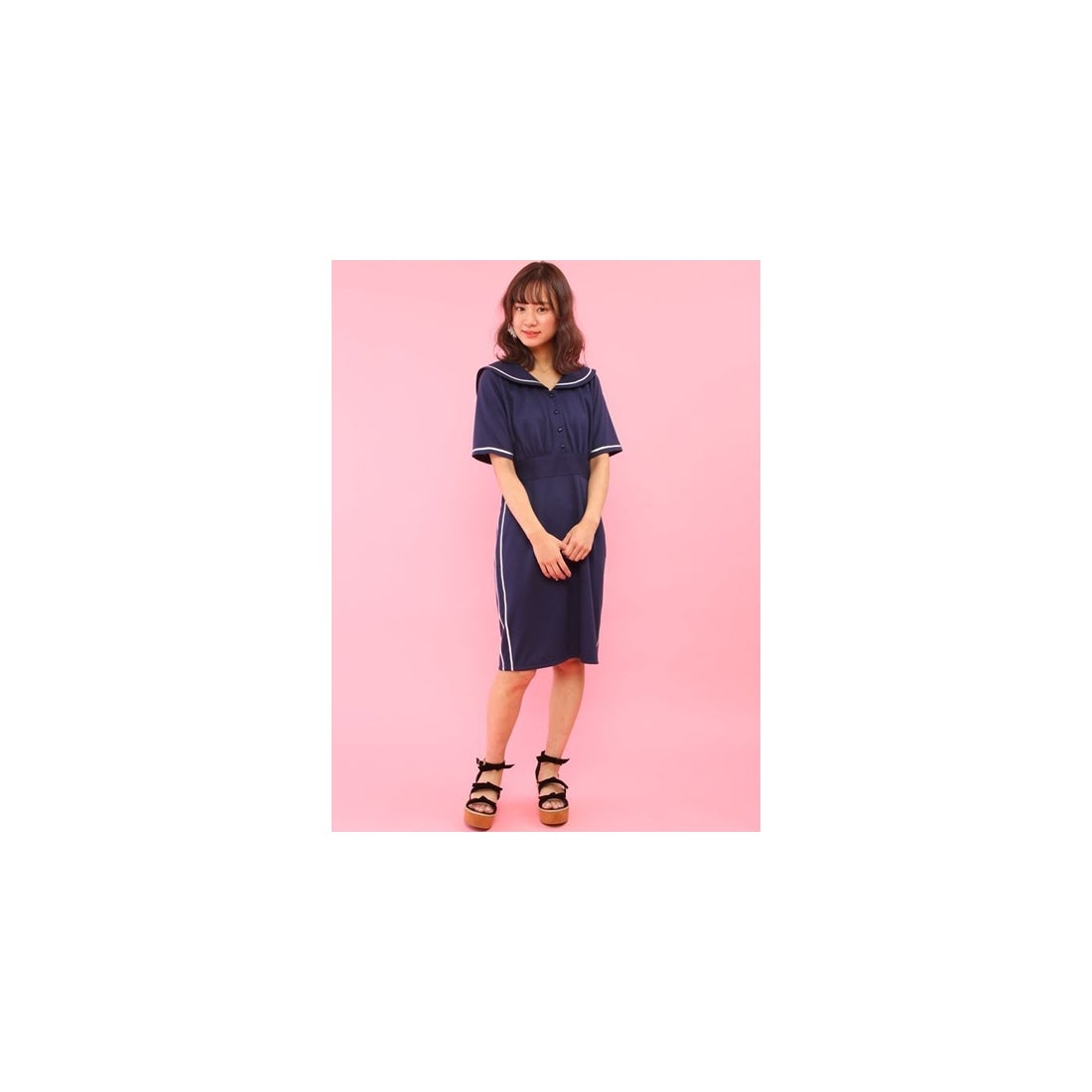Honey Salon ハニーサロン HONEY SALON セーラーワンピース （ネイビー 