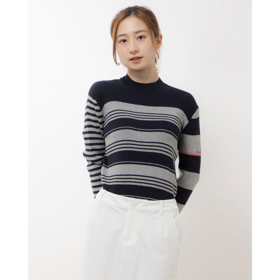 ヒールクリーク Heal Creek NOUVELLE ECO リブボーダーニット 