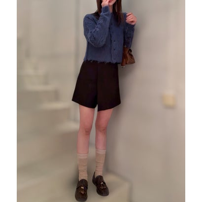 ヒューマンセカンドオケージョン Human 2nd Occasion フェザーシャギーショート丈クルーネックカーディガン （ブルー）｜詳細画像