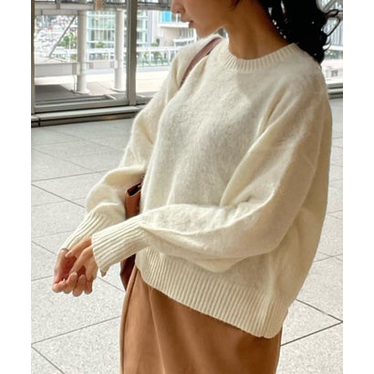 モヘアタッチプルオーバーニット （オフホワイト）｜詳細画像