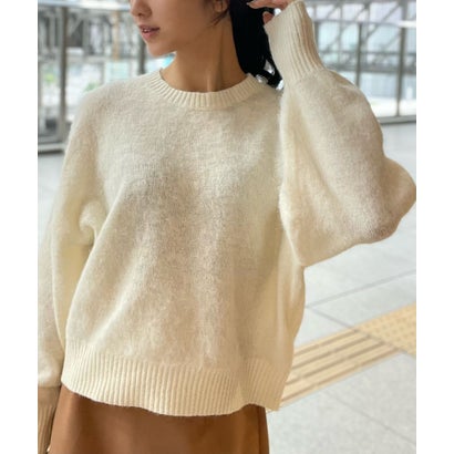 モヘアタッチプルオーバーニット （オフホワイト）｜詳細画像