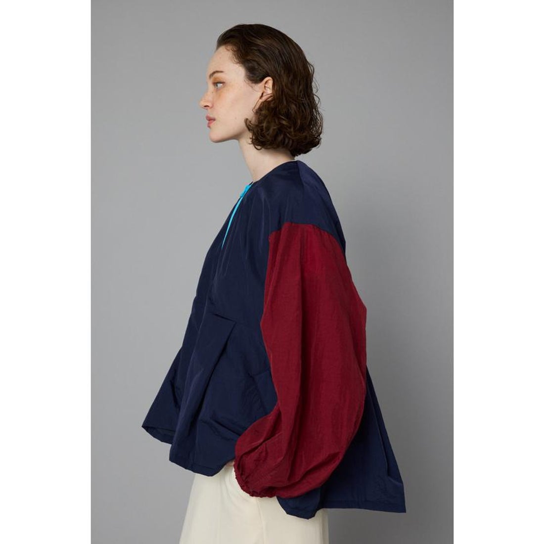 ヘリンドットサイ HeRIN.CYE ［予約］Nylon tuck blouson （BLK 