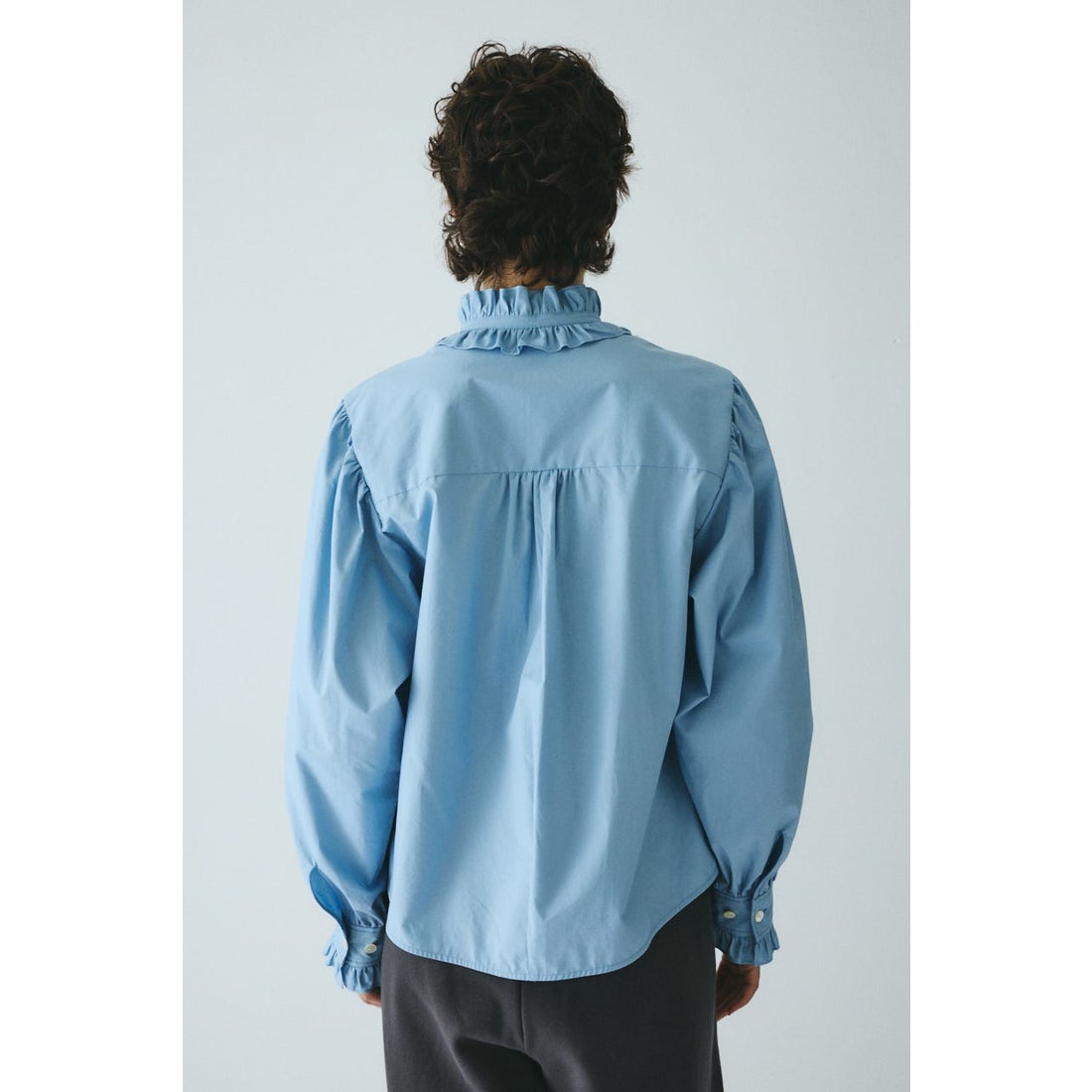 ヘリンドットサイ HeRIN.CYE ［予約］Frill neck shirt （L/BLU1 