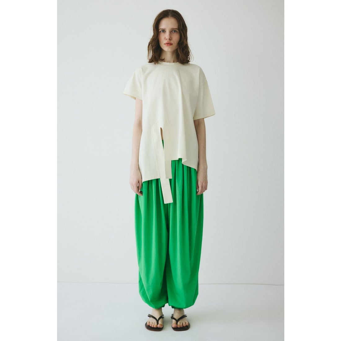 HeRIN.CYE ［予約］Asymmetry hem drape cut tops O/WHT1