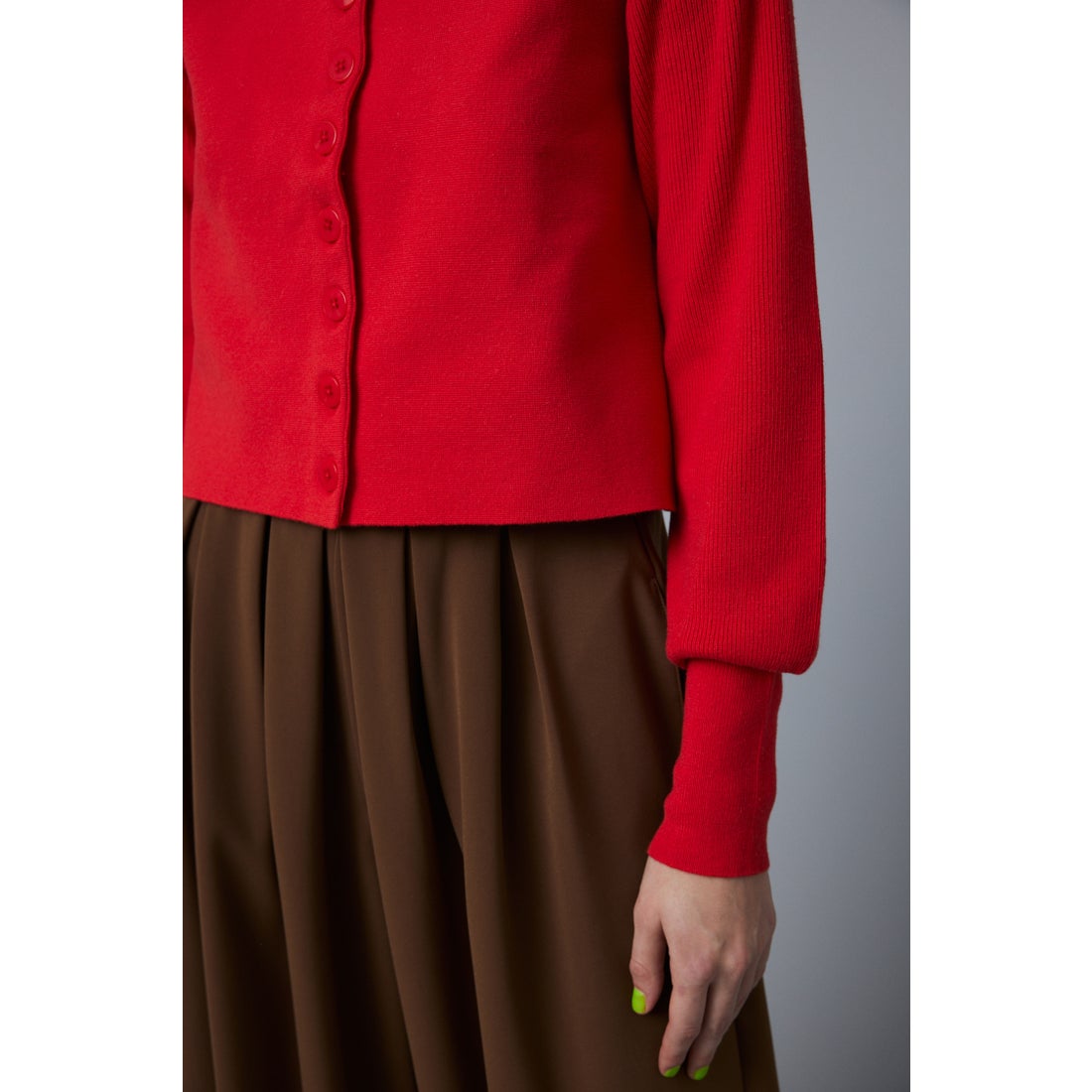 HeRIN.CYE Many button knit tops RED -ファッション通販 FASHION WALKER