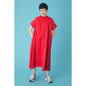 ［予約］Trapezoid switching dress RED