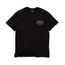 PSICOM モーターサイクルデザイン Tシャツ XLサイズ 黒ハーレーウイング 250th Chrome Eagle Short Sleeve Tee （カスタムブラック） -ハーレー