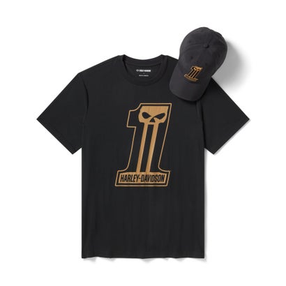 Willie G(TM) ダークカスタムハット＆Tシャツギフトセット （ハーレーブラック）｜詳細画像