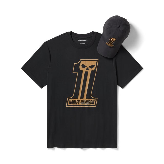 Willie G(TM) ダークカスタムハット＆Tシャツギフトセット （ハーレーブラック）