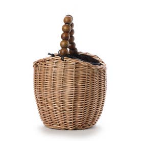 かごバッグ レディース トートバッグ 大人 浴衣 巾着 コンパクト Wood Ball Basket （ブラウン）