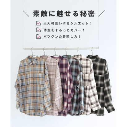 レカ reca チェック柄オーバーサイズシャツ(p246542) （ブラック）｜詳細画像