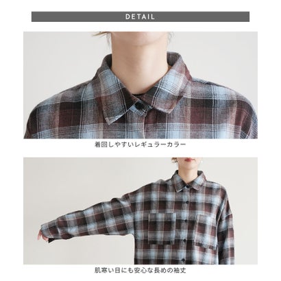 レカ reca チェック柄オーバーサイズシャツ(p246542) （ブラック）｜詳細画像