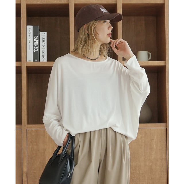 ドルマンロングスリーブTシャツ(bel-z-35004) （オフホワイト）