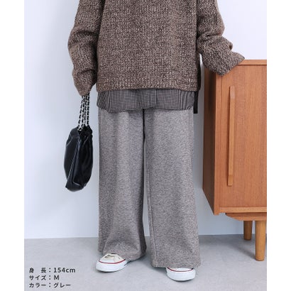 カシミアタッチスムースワイドパンツ(dec-ch-2197) （ベージュ）｜詳細画像