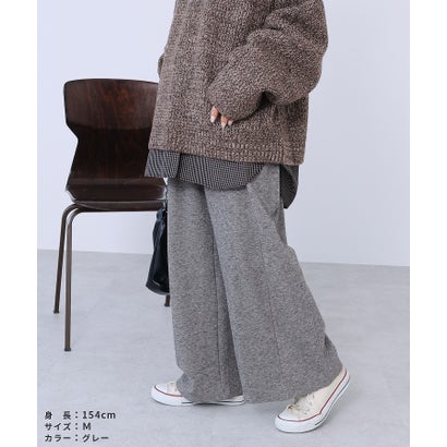 カシミアタッチスムースワイドパンツ(dec-ch-2197) （ベージュ）｜詳細画像