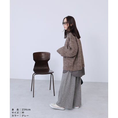 カシミアタッチスムースワイドパンツ(dec-ch-2197) （ベージュ）｜詳細画像