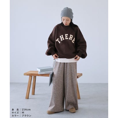 カシミアタッチスムースワイドパンツ(dec-ch-2197) （チャコール）｜詳細画像