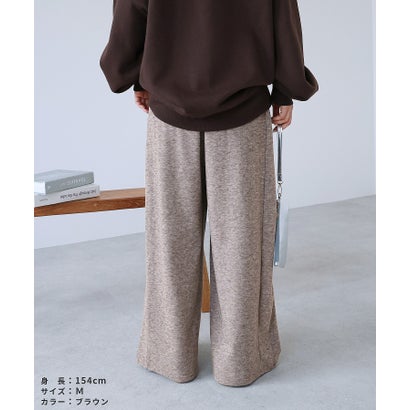 カシミアタッチスムースワイドパンツ(dec-ch-2197) （チャコール）｜詳細画像