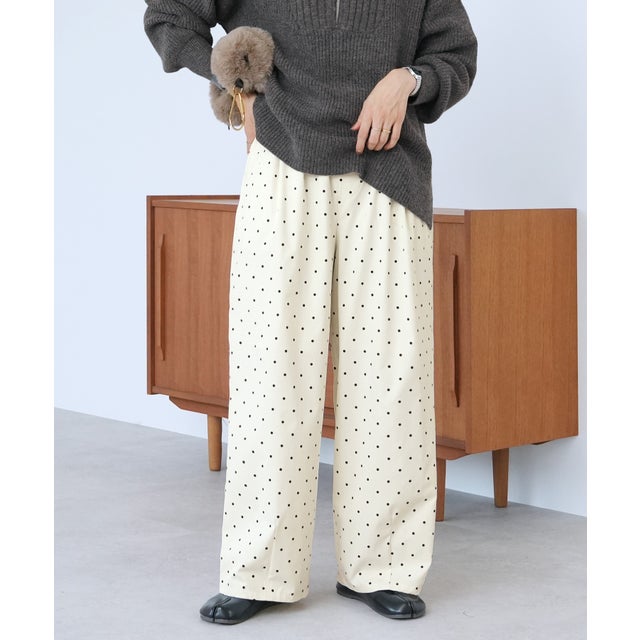 ツータックドットバレルパンツ(on6506414) （アイボリー）