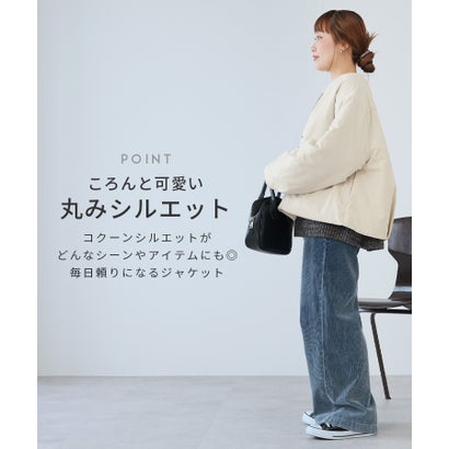 レカ reca ダブルボタン中綿ノーカラーブルゾン(an-a264032l) （ブラック）｜詳細画像