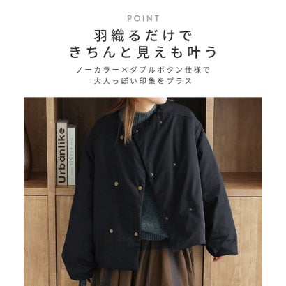 レカ reca ダブルボタン中綿ノーカラーブルゾン(an-a264032l) （ブラック）｜詳細画像