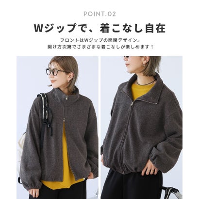 Wジップフリースブルゾン(p248014) （グレー）｜詳細画像