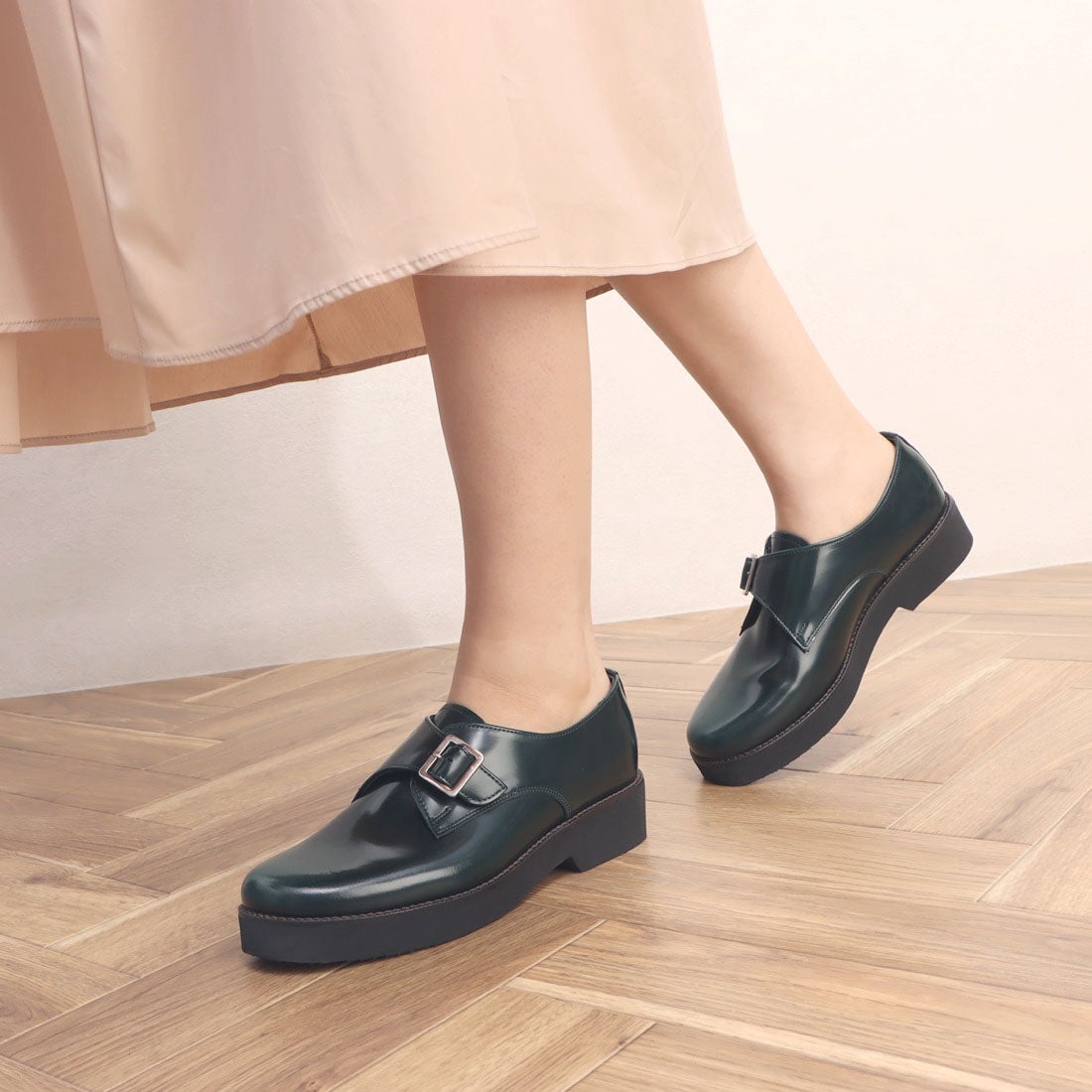 ハルタ Haruta Exモンクストラップシューズ グリーン 靴 ファッション通販 ロコンド 自宅で試着 気軽に返品