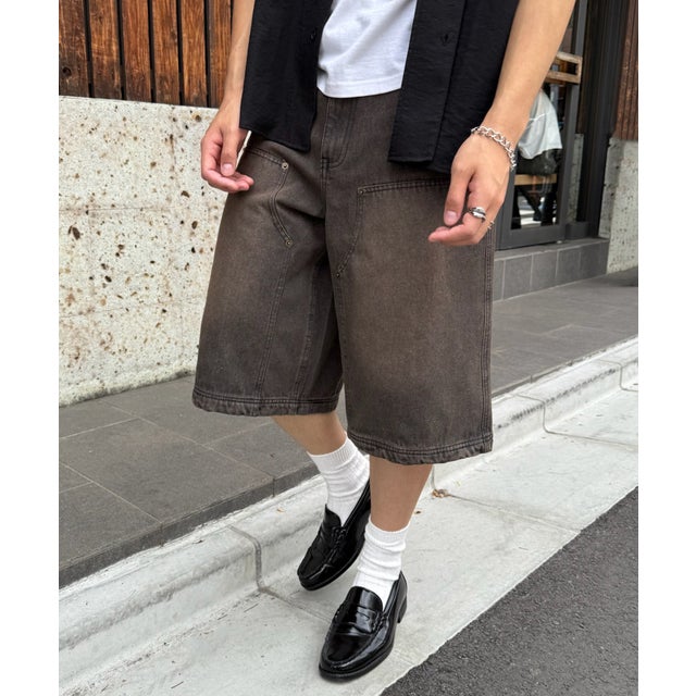 ダブルニーハーフパンツ （チャコールグレー）