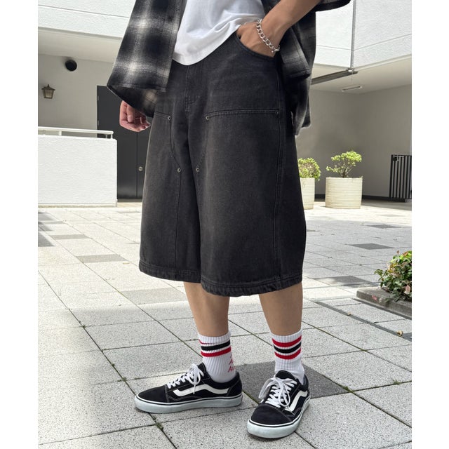 ダブルニーハーフパンツ （ブラック）