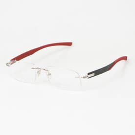 メガネ 眼鏡 アイウェア レディース メンズ （シルバー/レッド）
