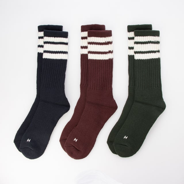 ギフトにもぴったり！3足セットヘビーウェイトロングソックス クルーソックス 3PACK SET SOCKS （その他22）