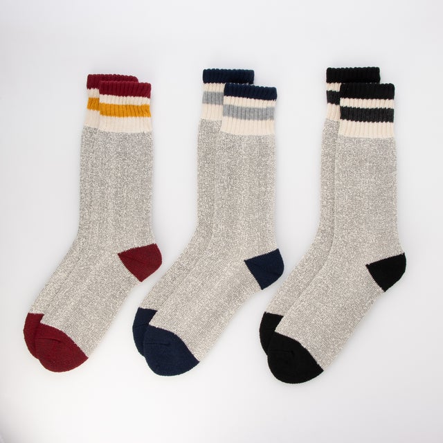 ギフトにもぴったり！3足セットヘビーウェイトロングソックス クルーソックス 3PACK SET SOCKS （マルチ）