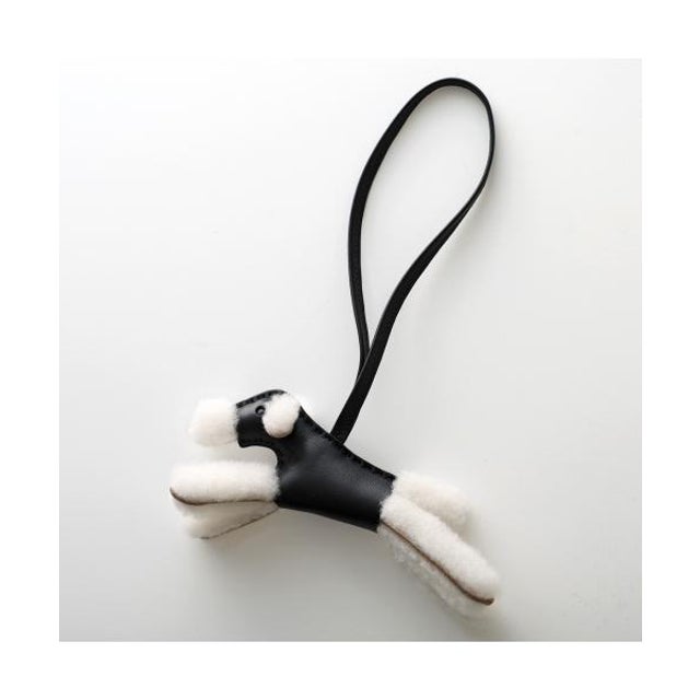 HERMES チャーム Budy dog 083349CA レザー （NOIR+ECRU+NOIR）