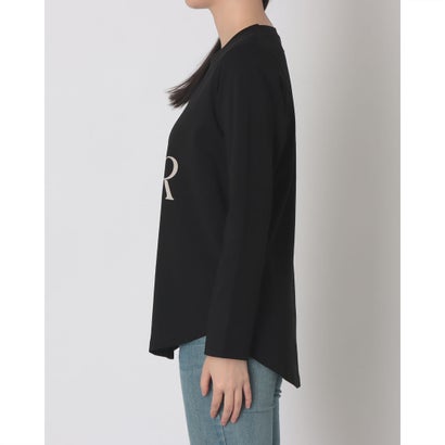 ラインストーンモチーフメッセージロングT （ブラック）｜詳細画像