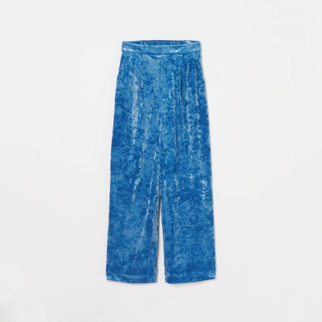 STRETCH VELOUR TUCK PANTS （ブルー系）