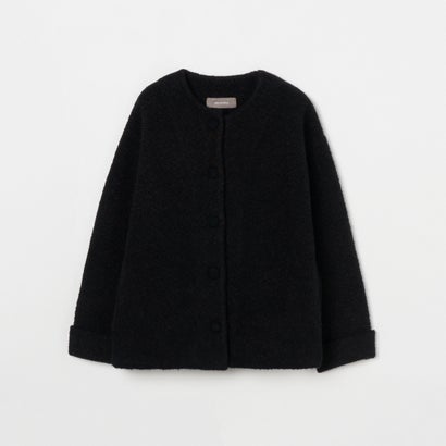 エリオポール HELIOPOLE HERRINGBONE CREW KNIT JACKET （ブラック）｜詳細画像