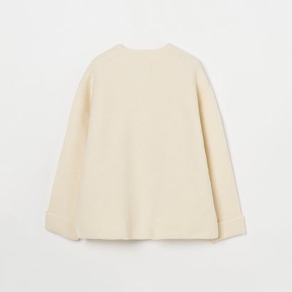 エリオポール HELIOPOLE HERRINGBONE CREW KNIT JACKET （ブラック）｜詳細画像