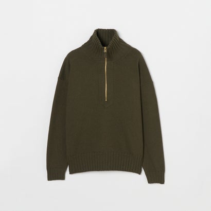 エリオポール HELIOPOLE MIDDLE GAUGE KNIT PULLOVER （オリーブ）｜詳細画像