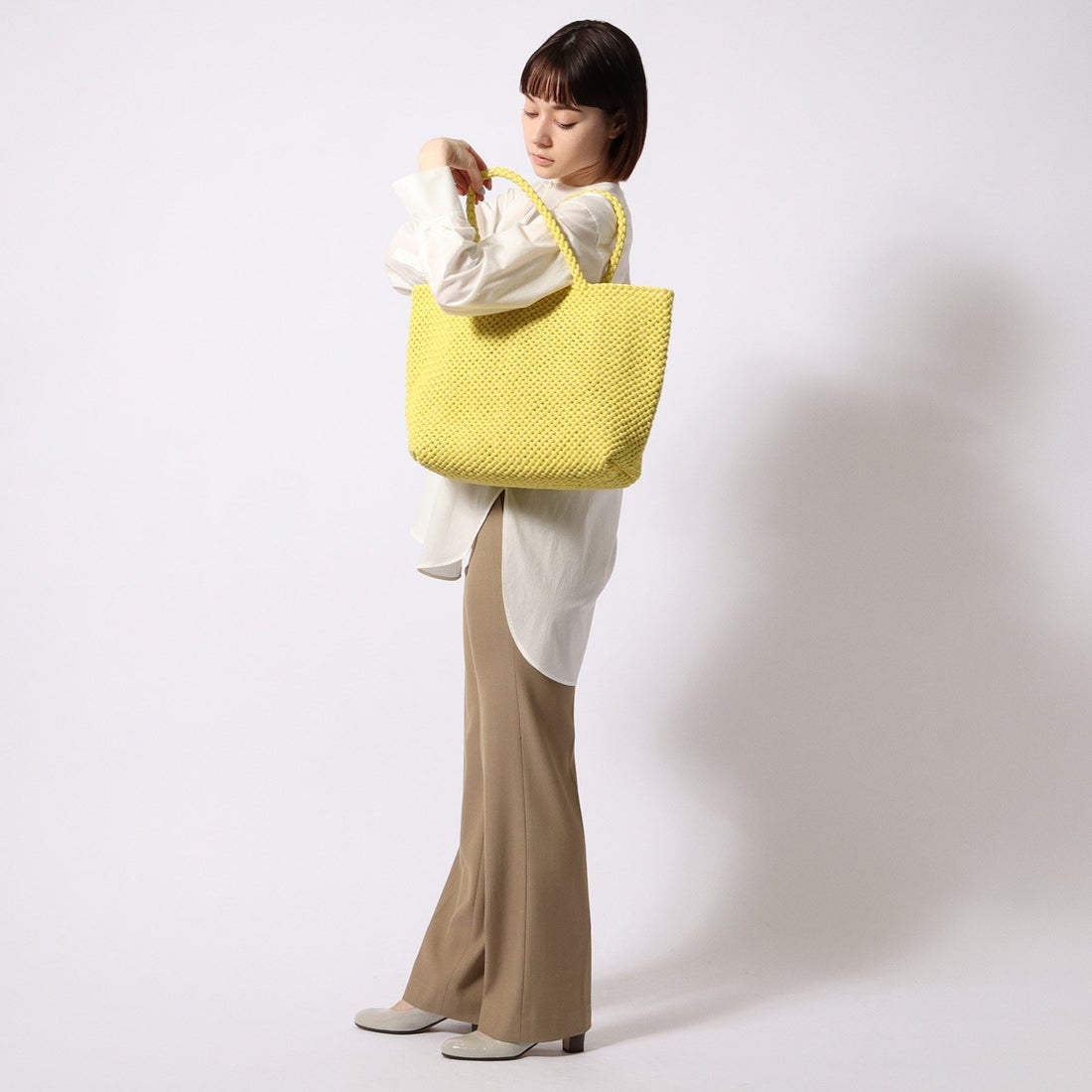 ヒロフ HIROFU 【ブレッツァナッパレース】レザーメッシュトートバッグ 