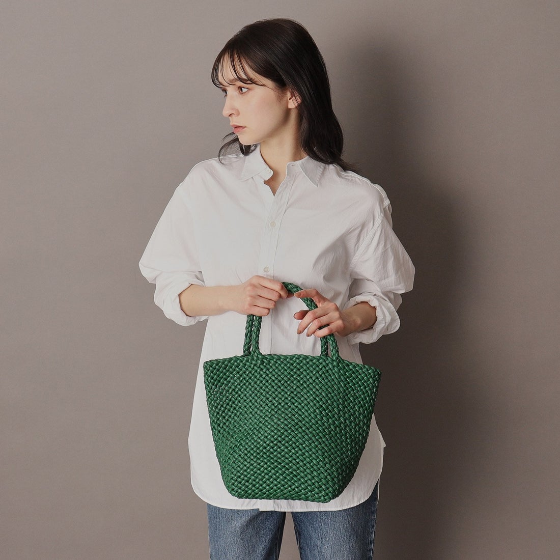 ヒロフ HIROFU 【ブレッツァナッパレース】レザーメッシュトートバッグ