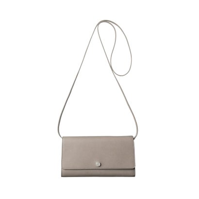 【アクセサリー】クラッチバッグ ウォレットショルダーバッグ （ストラップ付き） レザー 2WAY 本革 （グレーベージュ(111)）｜詳細画像