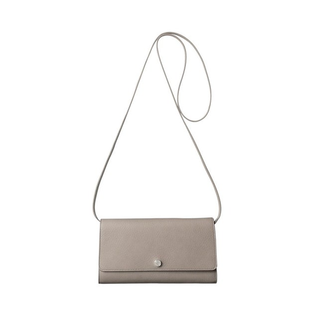 【アクセサリー】クラッチバッグ ウォレットショルダーバッグ （ストラップ付き） レザー 2WAY 本革 （グレーベージュ(111)）