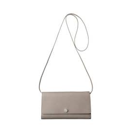 【アクセサリー】クラッチバッグ ウォレットショルダーバッグ （ストラップ付き） レザー 2WAY 本革 （グレーベージュ(111)）