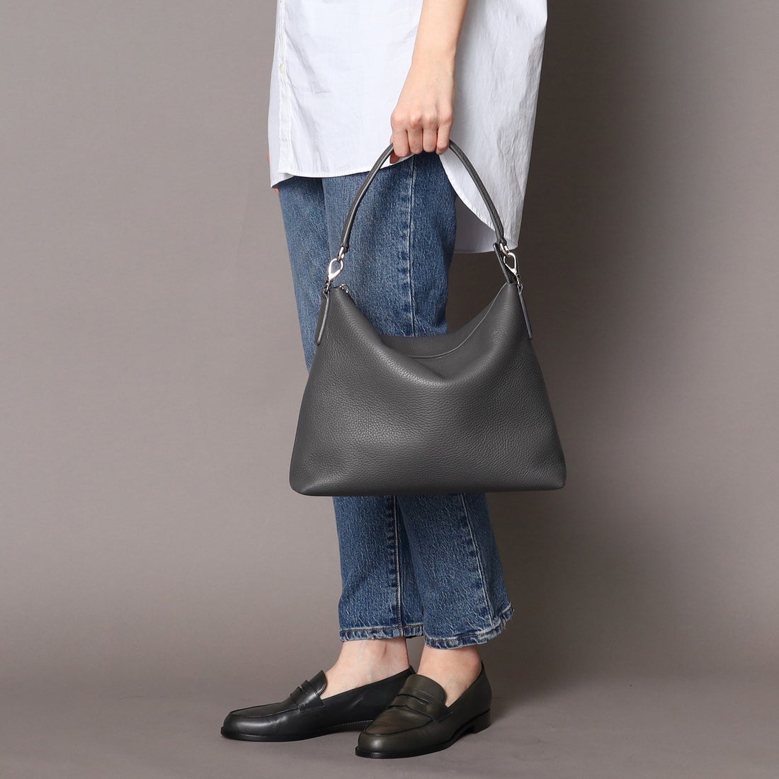 ヒロフ HIROFU 【ミニマ】レザーショルダーバッグ L 2WAY 本革